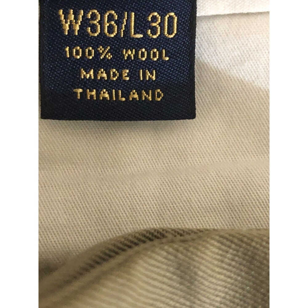 Brooks Brothers Madison Khaki Pants Mens Beige 36x30 %100 Wool - Picture 3 of 5